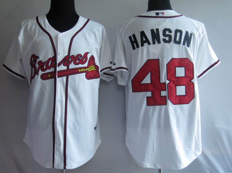 Atlanta Braves 48 Hanson white men baseball mlb Jersey