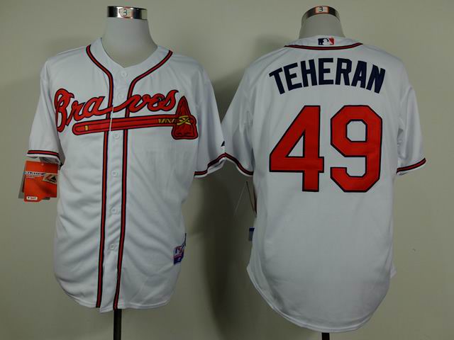 Atlanta Braves 49 Julio Teheran white throwback baseball mlb Jerseys