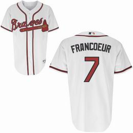 Atlanta Braves 7 Jeff Francoeur white baseball Jersey