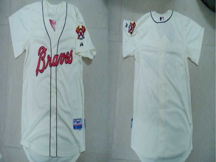 Atlanta Braves Blank Cream men baseball mlb  Jerseys-BY