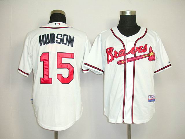 Atlanta Braves Tim Hudson 15 White men baseball mlb Jerseys