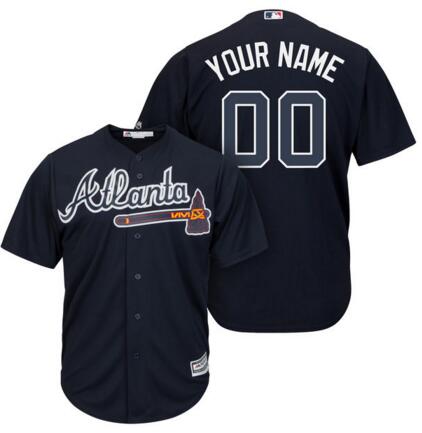 Atlanta Braves jerseys Majestic Navy Alternate Cool Base Custom any name number