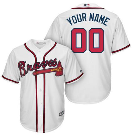 Atlanta Braves jerseys Majestic White Home Cool Base Custom any name number