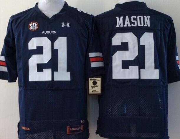 Auburn Tigers Blue 21 Tre Mason blue men College ncaa Football Jerseys