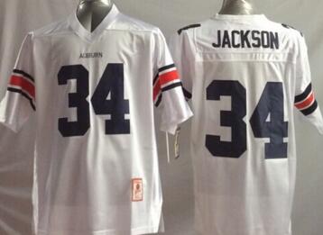 Auburn Tigers Blue 34 Bo JACKSON white men College ncaa Football Jerseys