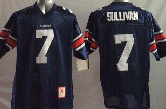 Auburn Tigers Blue 7 Pat Sullivan blue men College ncaa Football Jerseys
