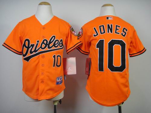 Baltimore Orioles #10 Adam Jones Orange kid MLB Jerseys