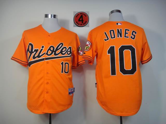 Baltimore Orioles 10 Adam Jones Orange Hall OF FAME patch new men baseball mlb  Jerseys