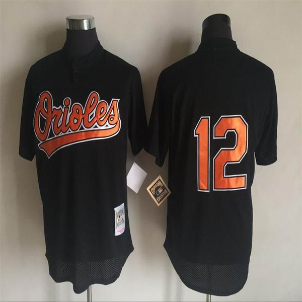 Baltimore Orioles 12 Black 1997 Throwback men baseball mlb Jerseys