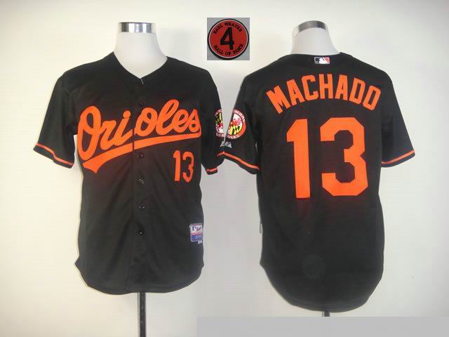 Baltimore Orioles 13 Manny Machado Black Hall OF FAME patch men baseball mlb  Jerseys