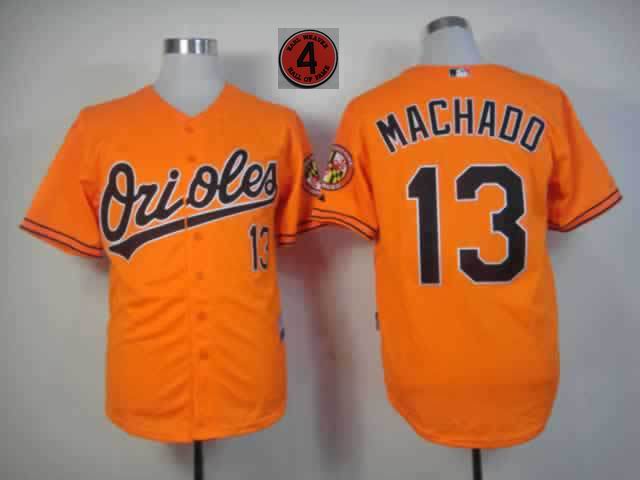 Baltimore Orioles 13 Manny Machado Orange Hall OF FAME patch new men baseball mlb Jerseys