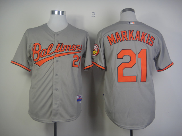 Baltimore Orioles 21 Nick Markakis gray men baseball mlb Jerseys