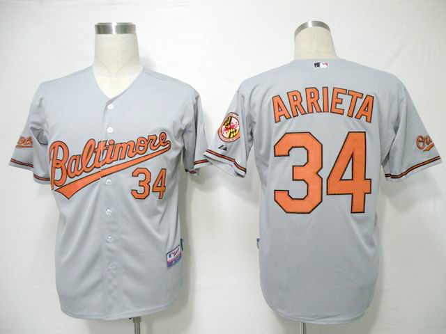 Baltimore Orioles 34 ARRIETA grey men baseball mlb Jerseys