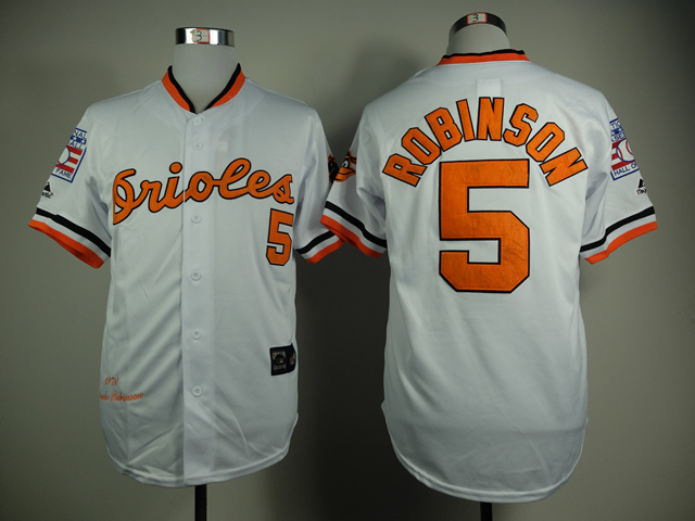 Baltimore Orioles 5 Brooks Robinson 1970 Throwback Baseball white men mlb Jerseys Hall of Fame patch