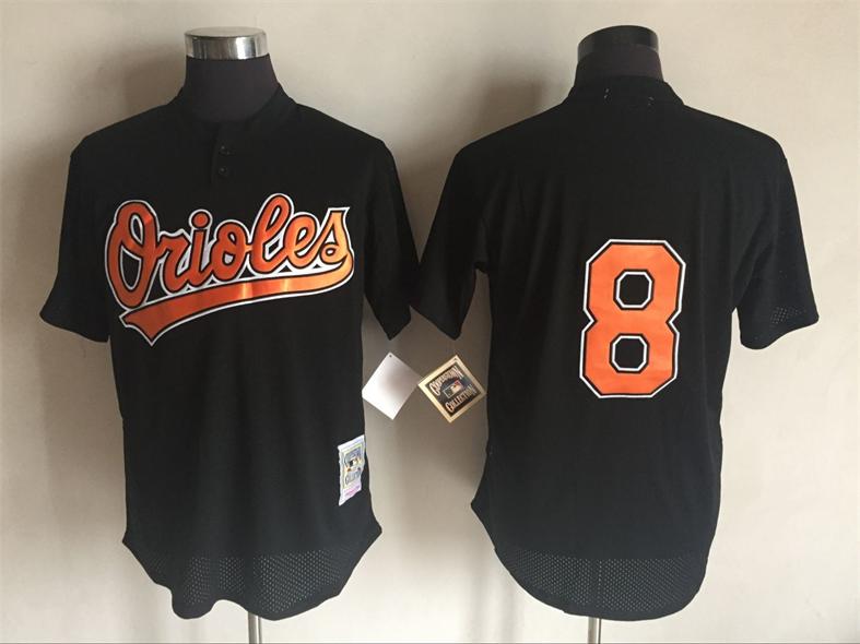 Baltimore Orioles 8 Cal Ripken Black 1997 Throwback men baseball mlb Jersey