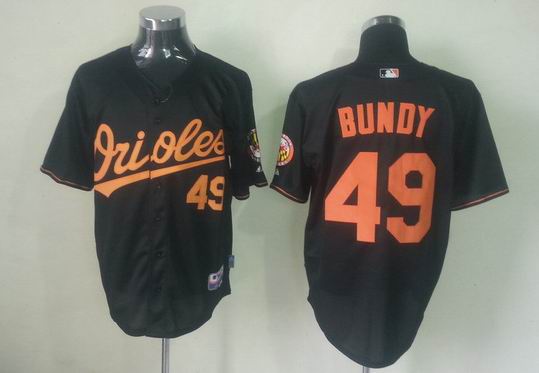 Baltimore Orioles BUNDY 49 black men baseball mlb Jerseys