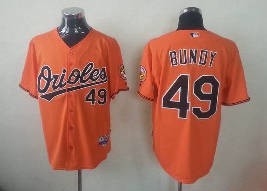 Baltimore Orioles BUNDY 49 orange men baseball mlb Jerseys