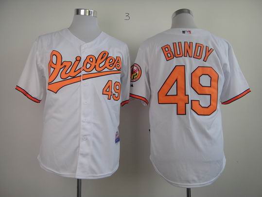 Baltimore Orioles BUNDY 49 white men baseball mlb Jerseys