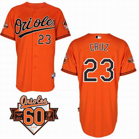 Baltimore Orioles CRUZ 23 orange 50th patch men baseball mlb  Jerseys