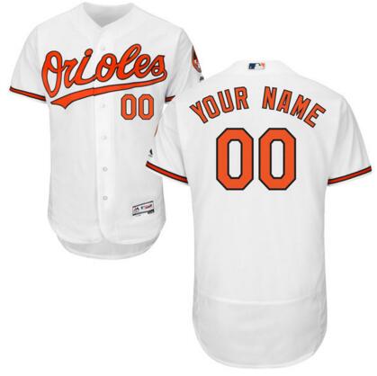 Baltimore Orioles Majestic Home White Flex Base Authentic Collection Custom Jersey