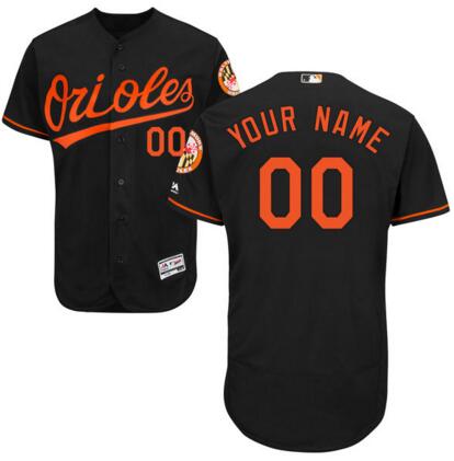 Baltimore Orioles Majestic Home black Flex Base Authentic Collection Custom Jersey