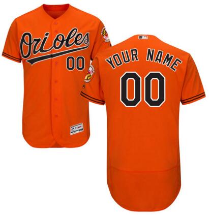 Baltimore Orioles Majestic Home orange Flex Base Authentic Collection Custom Jerseys