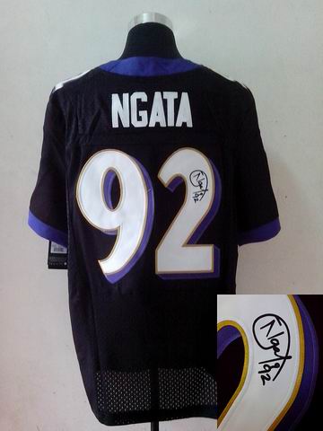 Baltimore Ravens NGATA 92 elite black nike Signature NFL Jerseys