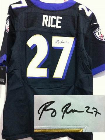 Baltimore Ravens RICE 27 black Signature NFL Jerseys