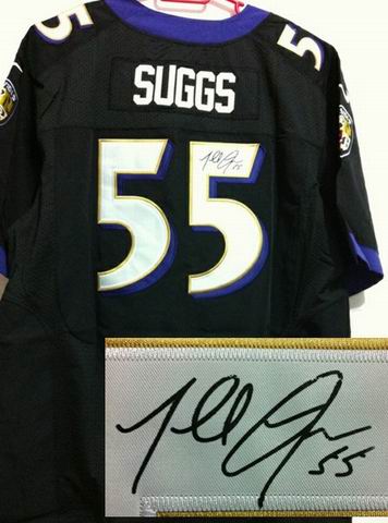 Baltimore Ravens SUGGS 55 black Signature NFL Jerseys