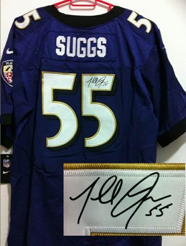 Baltimore Ravens SUGGS 55 purple Signature NFL Jerseys