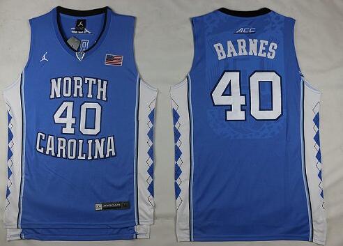 Barnes North Carolina #40 Blue College Basketball Jersey