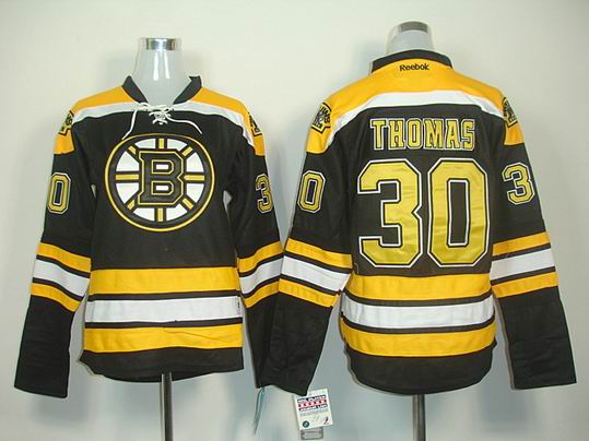 Boston Bruins #30 Tim Thomas Black NHL Women Jerseys