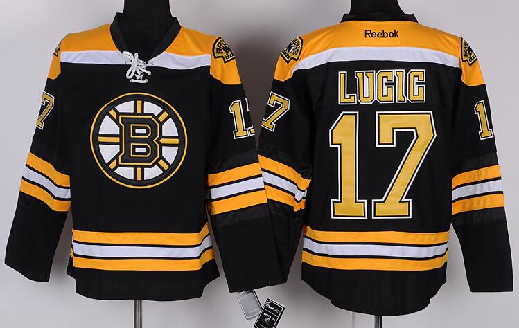 Boston Bruins 17 Milan Lucic Black men ice hockey nhl jerseys
