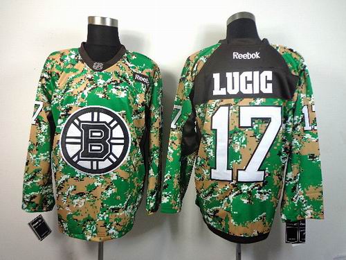 Boston Bruins 17 Milan Lucic green camo men ice hockey nhl jerseys