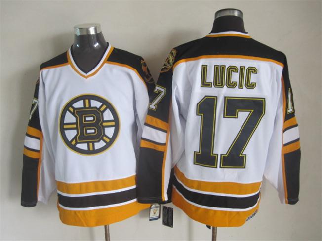 Boston Bruins 17 Milan Lucic white CCM men ice hockey nhl jerseys