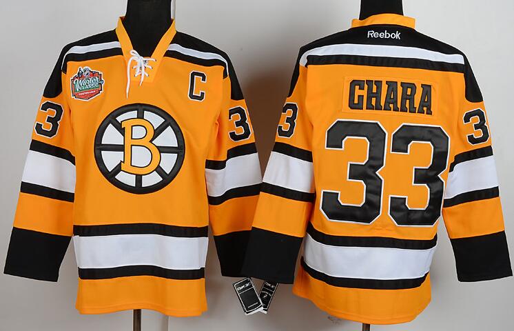 Boston Bruins 33 Zdeno Chara Yellow new men ice hockey nhl jerseys