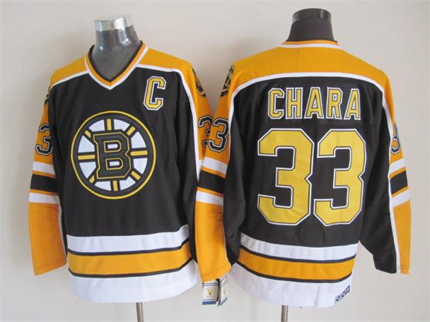 Boston Bruins 33 Zdeno Chara black yellow men ice hockey nhl jerseys