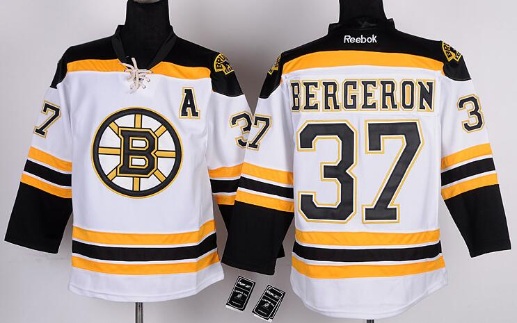 Boston Bruins 37 Patrice Bergeron White men hockey nhl Jersey