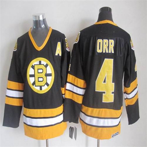 Boston Bruins 4 Bobby Orr black CCM men ice hockey nhl jerseys