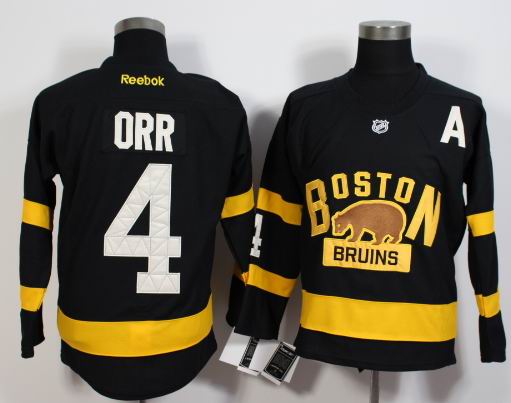 Boston Bruins 4 Bobby Orr black men ice hockey nhl jerseys