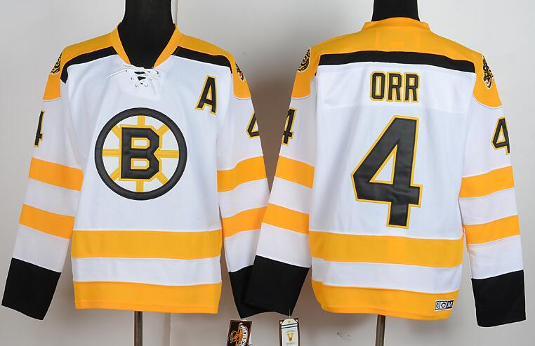 Boston Bruins 4 Bobby Orr white new men ice hockey nhl jerseys