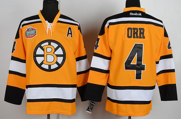 Boston Bruins 4 Bobby Orr yellow new men ice hockey nhl jerseys