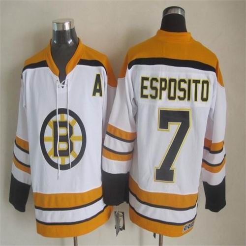 Boston Bruins 7 Phil Esposito CCM white men ice hockey nhl jerseys