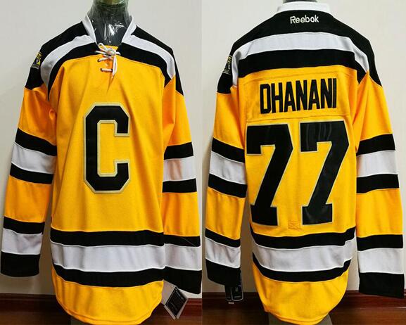 Boston Bruins 77  DHANANI  black yellow men ice hockey nhl jerseys