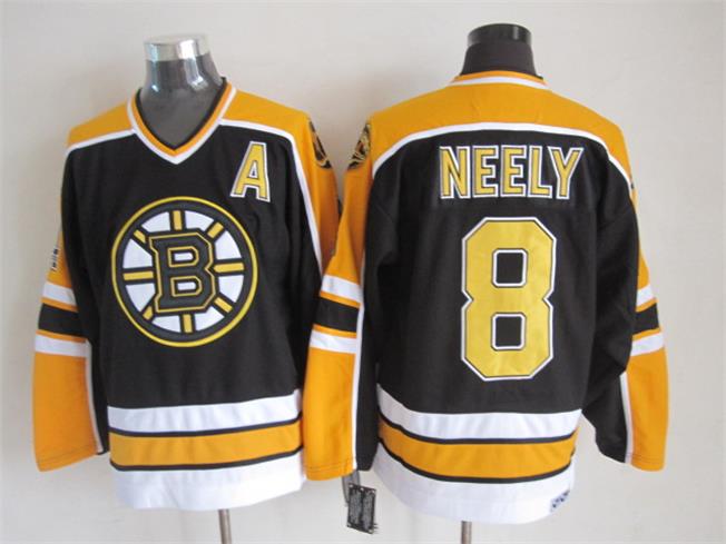 Boston Bruins 8 Cam Neely black yellow CCM men ice hockey nhl jerseys