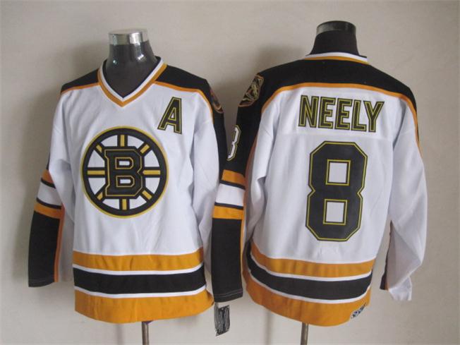 Boston Bruins 8 Cam Neely white CCM men ice hockey nhl jerseys