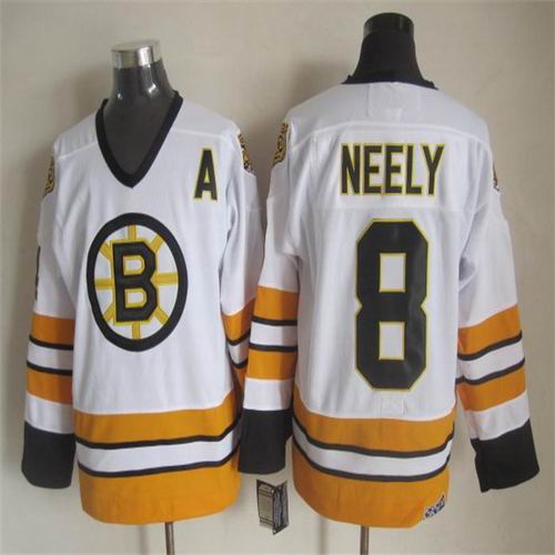 Boston Bruins 8 Cam Neely white CCM nhl hockey jersey