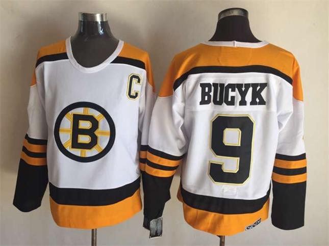 Boston Bruins 9 Johnny Bucyk white CCM men ice hockey nhl jerseys