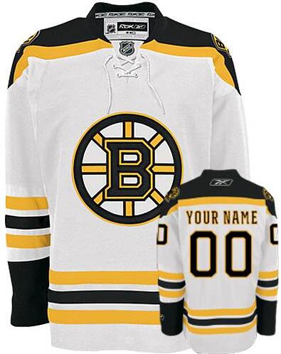 Boston Bruins White Road Authentic Man NHL Jersey Custom any name number