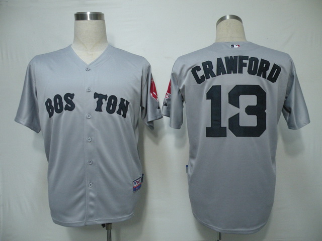 Boston Red Sox 13 Crawford Grey men baseball mlb jerseys